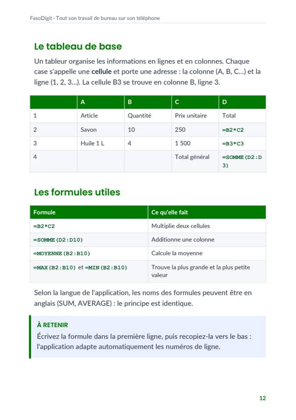 Page d'exemple du guide Tout son travail de bureau sur son téléphone
