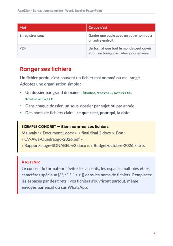 Page d'exemple du guide Bureautique complète : Word, Excel et PowerPoint