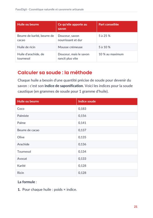Page d'exemple du guide Cosmétique naturelle et savonnerie artisanale
