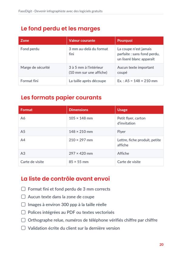 Page d'exemple du guide Devenir infographiste avec des logiciels gratuits