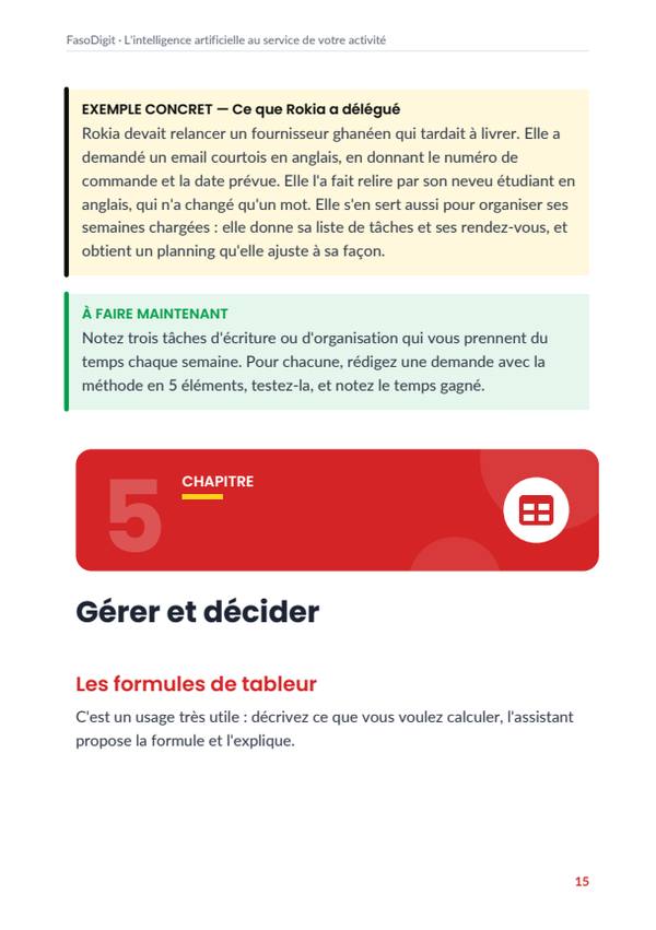 Page d'exemple du guide L'intelligence artificielle au service de votre activité
