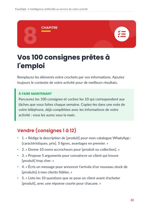 Page d'exemple du guide L'intelligence artificielle au service de votre activité
