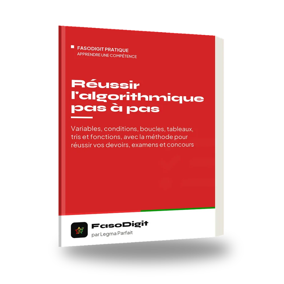 Couverture du guide Réussir l'algorithmique pas à pas