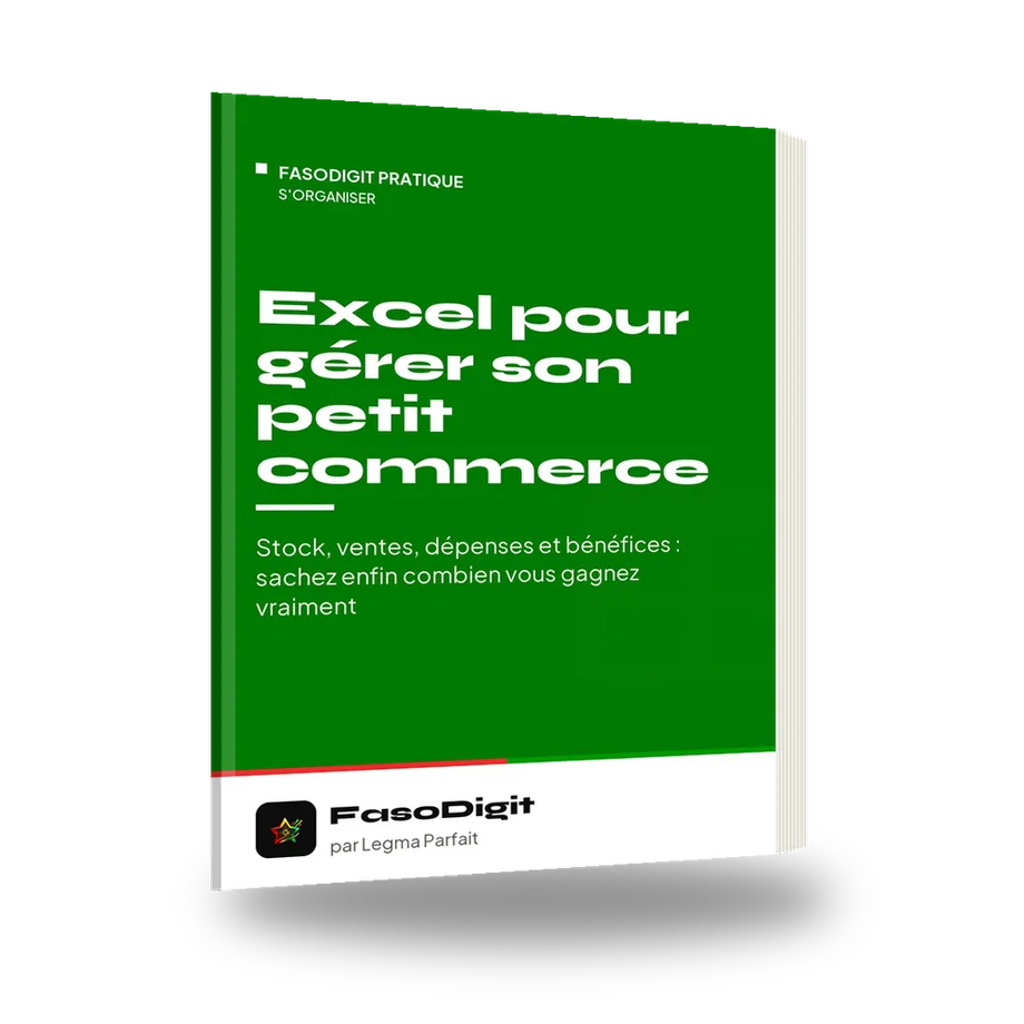 Couverture du guide Excel pour gérer son petit commerce