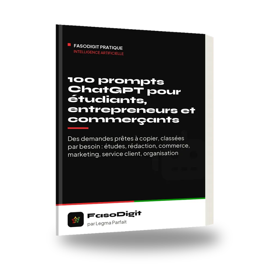 Couverture du guide 100 prompts ChatGPT pour étudiants, entrepreneurs et commerçants